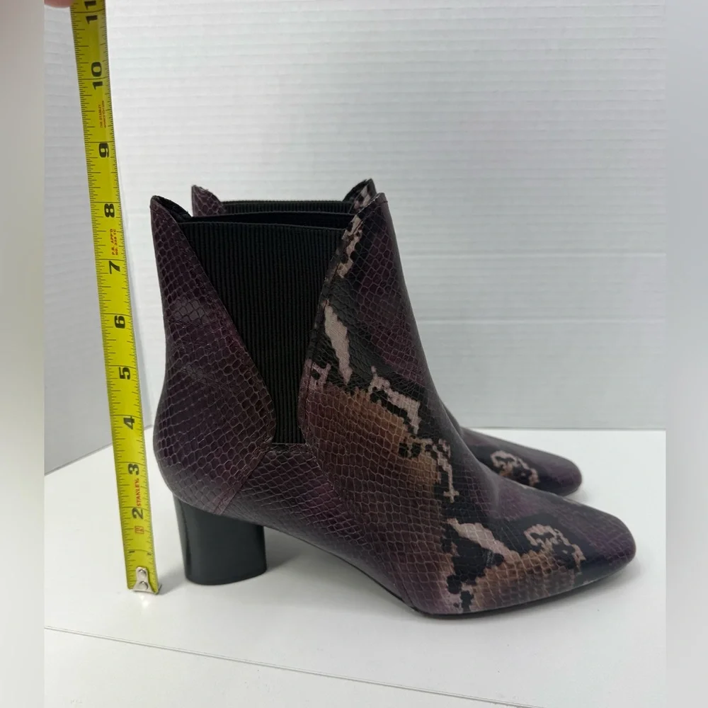 Donald J. Pliner Austen Snake-Embossed Leather Pointed Toe Chelsea Ankle boots